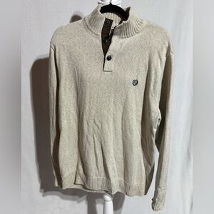 Chaps Men’s Cream Mock Neck Long Sleeve Sweater Size Large
